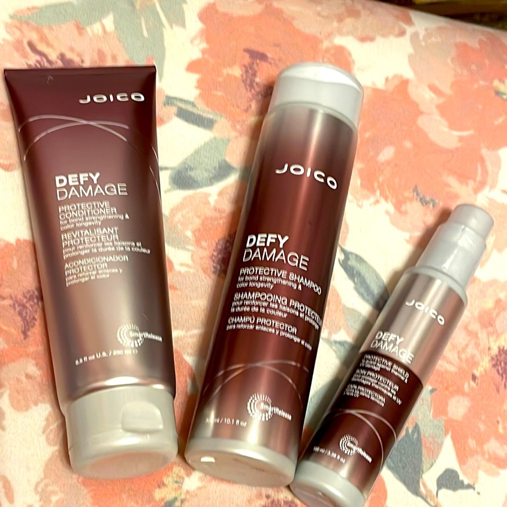 JOICO DEFY DAMAGE SET Shampoo, Conditioner and Protective Shield Leave-On